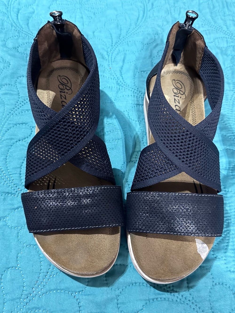 Navy Crisscross Comfort Sandal - Navy